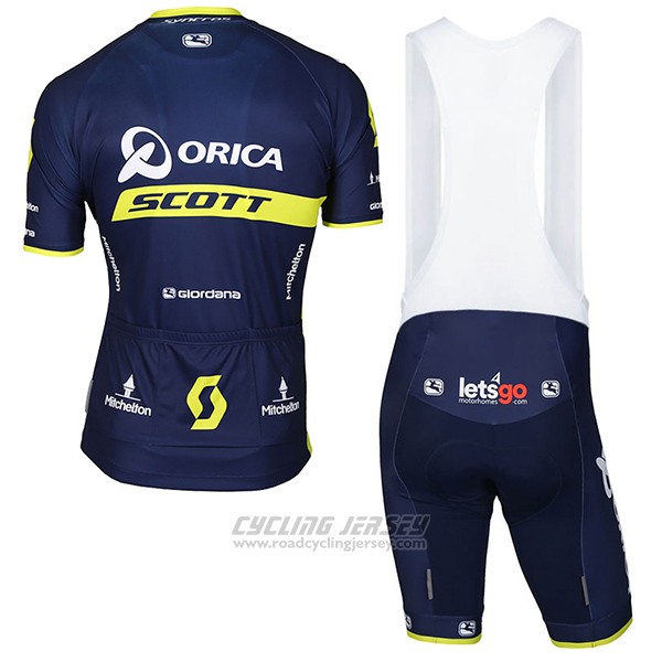 2017 Cycling Jersey Orica Scott Blue Short Sleeve and Bib Short